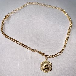 Initial A Anklet Gold Plated