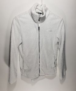 Womens The North Face White Soft Faux Fur Jacket Coat Full Zip Size Small S