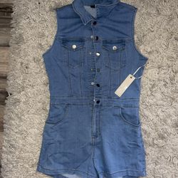 Jean Short Jumpsuit For Woman