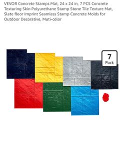 New, 7 Piece Cement Stamp