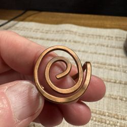 Hand Crafted Spiral Design Pure Flat Copper Ring For Arthritis Size 10