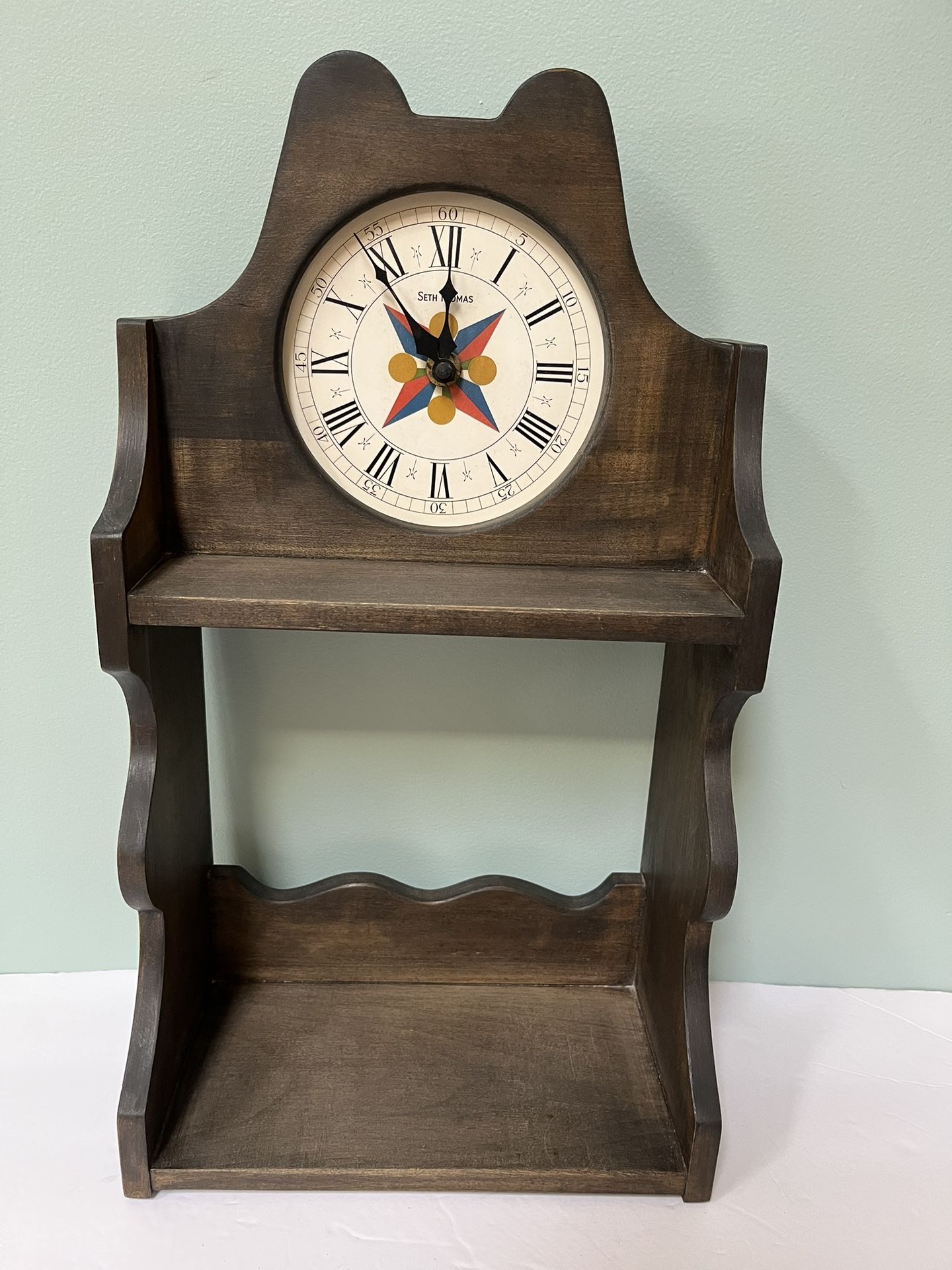 Seth Thomas Vintage Folk Art Wall Clock (Needs Repair)