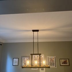 Rectangular Wood dining room light