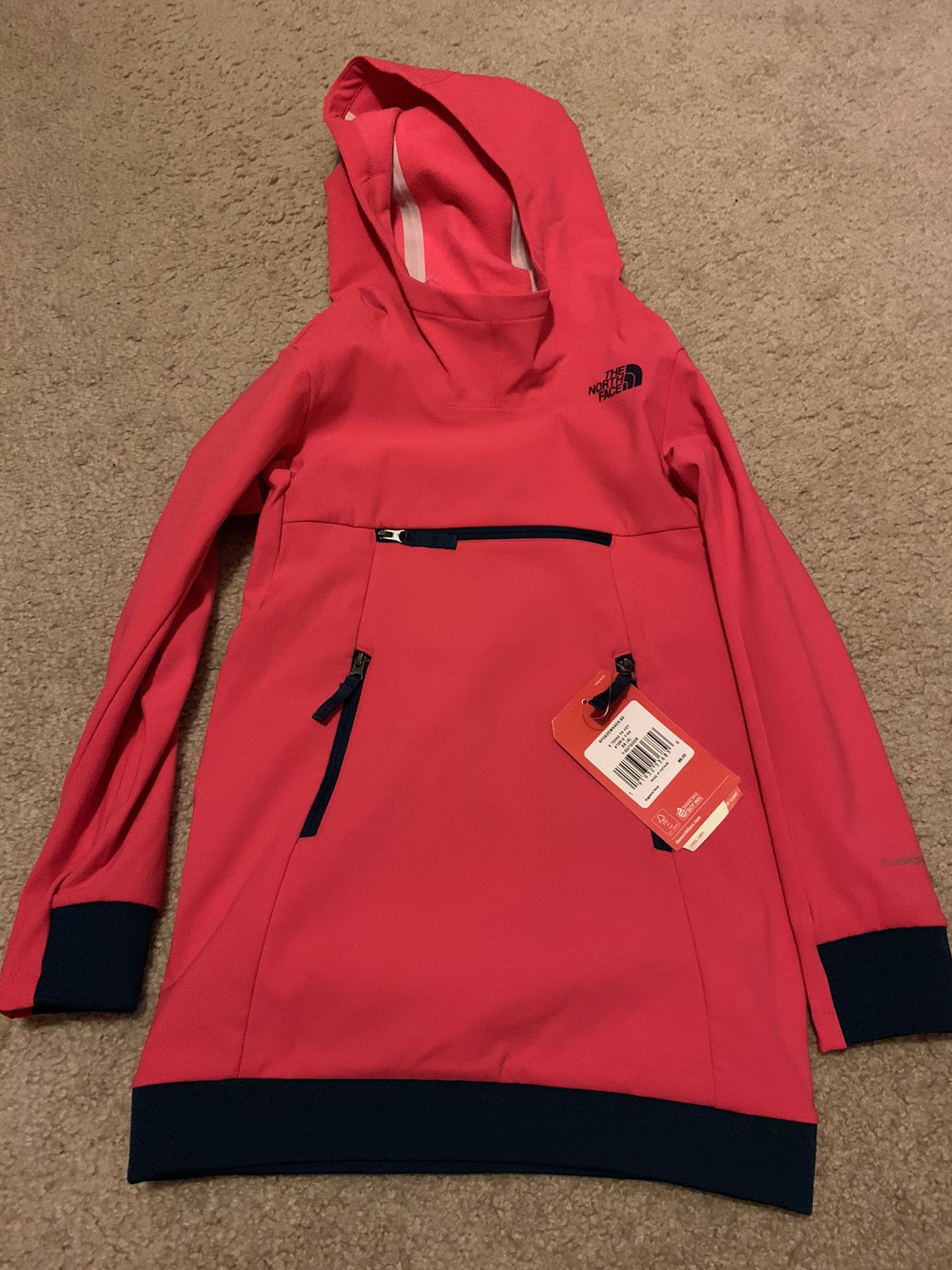 The north face girls atomic pink “hoody”/lightweight jacket size 6