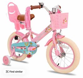 JOYSTAR Kids Bike for Boys Girls Ages 3-9, 16 Inch Toddler Bicycle with Training Wheels & Princess Doll Seat