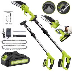 6-inch Mini Chainsaw with Extended Telescopic Pole