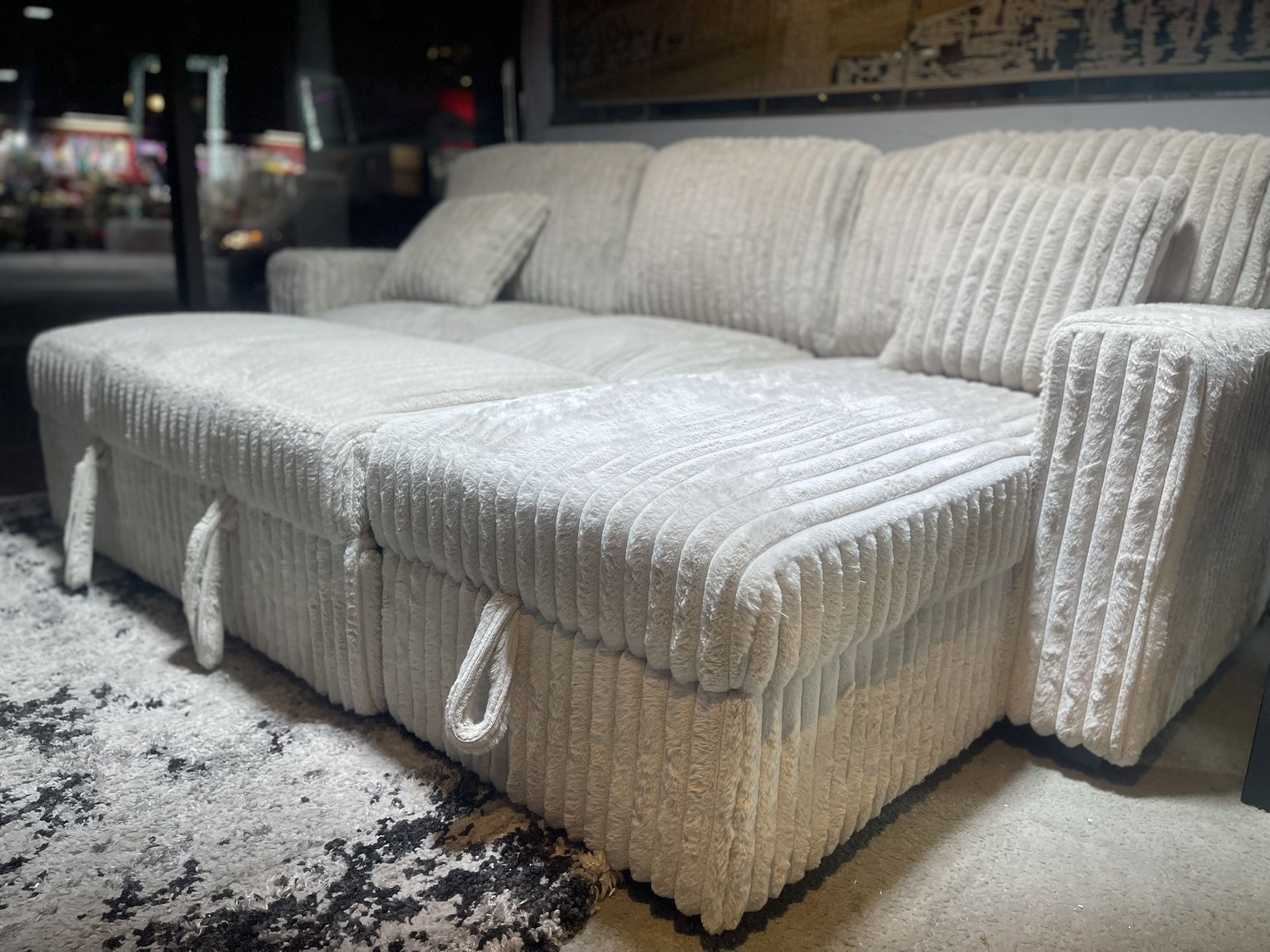 Black Friday Sale! Soft Jumbo Corduroy Fabric Sofa Sectional Sleeper On Sale!! 