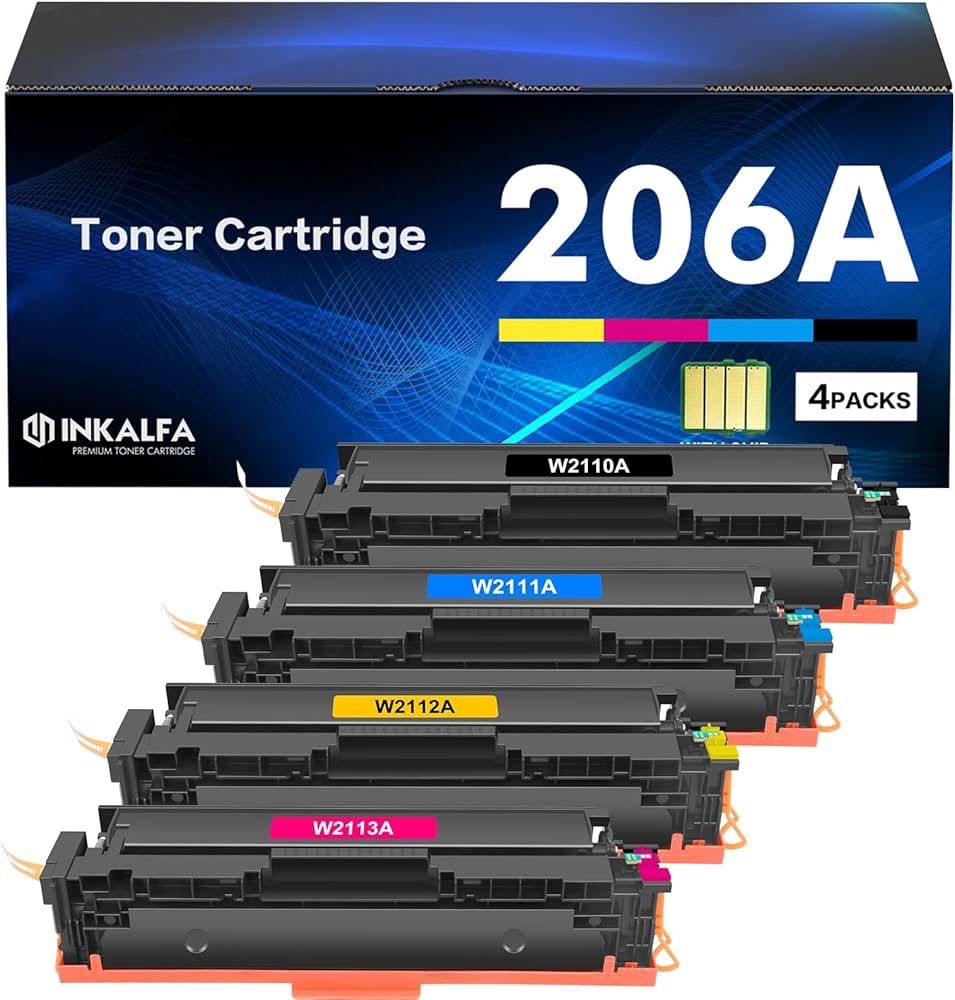 206A Toner Cartridges 4 Pack 206X Set M283fdw M283cdw Compatible Replacement for HP 206A 206X Color Laserjet Pro MFP M283fdw M283cdw M283 Pro M255dw P