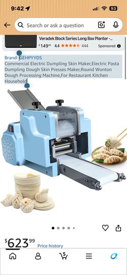 GEHPYYDS Commercial Electric Dumpling Skin Maker – Electric Wonton & Pasta Dough Press Machine – New/Open Box