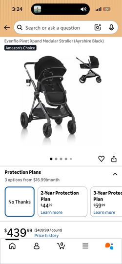 Evenflo Pivot Xpand Modular Stroller (Ayrshire Black)