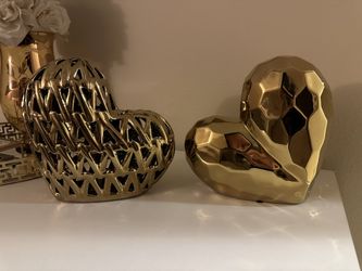 Gold Heart Home Decoration