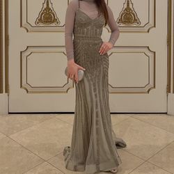 Elegant Beaded Evening Gown