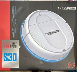 CLEAN Robot S30 Sweeper for Hard Floor 65mm Thin 300ml Double Rotation White