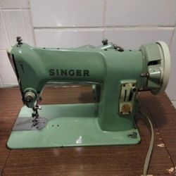50's SINGER 185K GREEN SEWING MACHINE TABLE 
