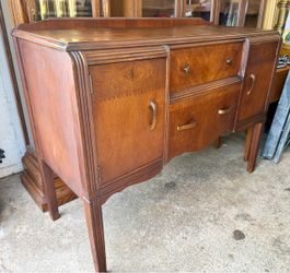 Petite Deco Antique Inlaid Walnut Buffet
