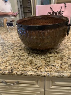 Large decorative bowl metal like material