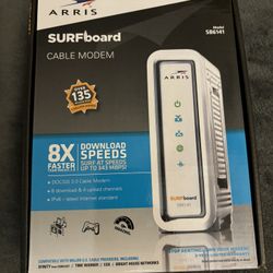 ARRIS SURFboard SB6141 8x4 DOCSIS 3.0 Cable Modem - Retail Packaging- White