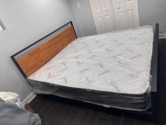 King size bed frame and mattress