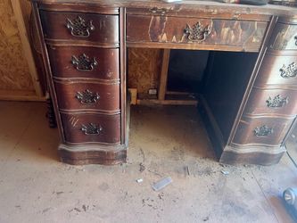Antique Serpentine desk-mahogany