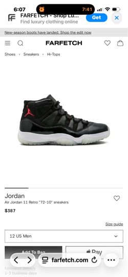 Air Jordan 11 Retro 72-10 Hi-Top Sneakers