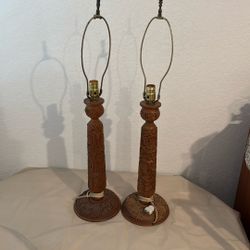 Wooden Hand Carved Lamp 