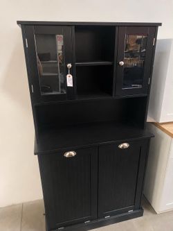 New Assembled Bathroom Tilt Out Laundry Hamper Cabinet with 2 Removable Baskets, Laundry Room Cabinets and Storage