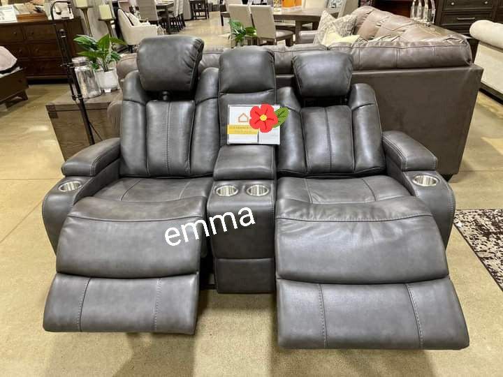 BRAND NEW |Faux Leather Power Reclining Sofa And Loveseat 👉 ASHLEY FURNITURE