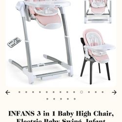 Infans 3 In 1 High Chair, Swing, Booster Seat Pink