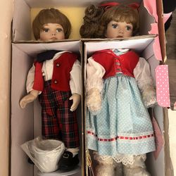 Jack And Jill Porcelain Dolls 