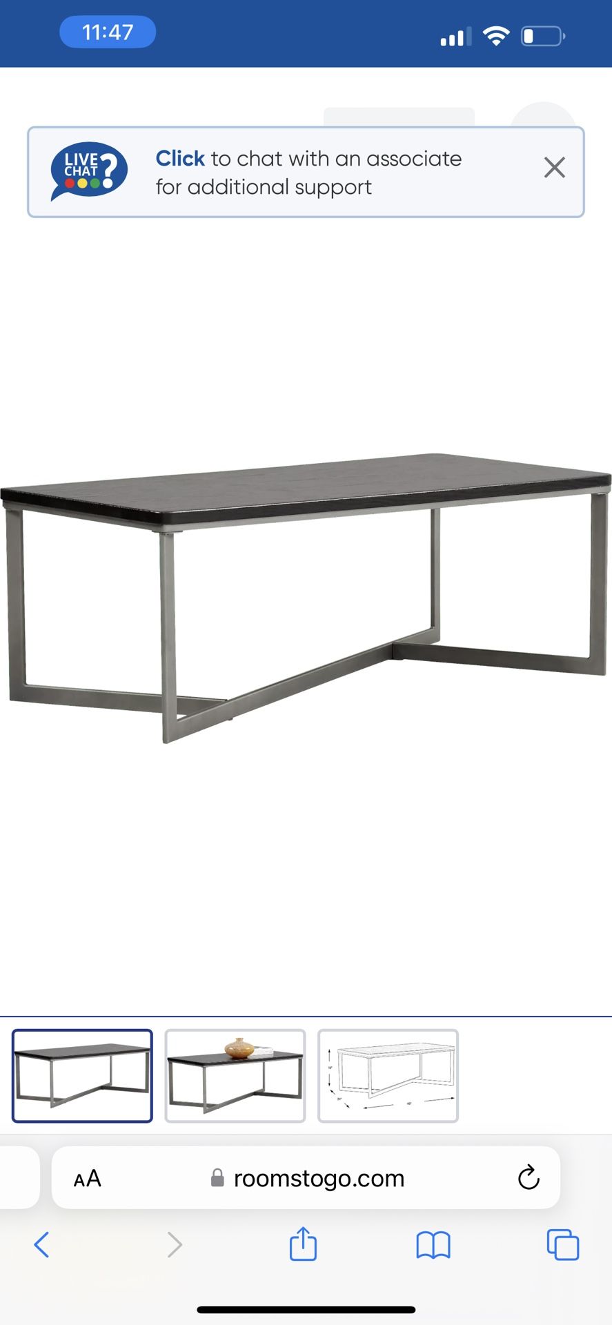 Slater Black Cocktail Table