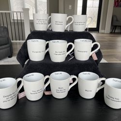 16 oz Ceramic Coffee Mugs, White, Inside Message “That's All”, NEW. $10 ea