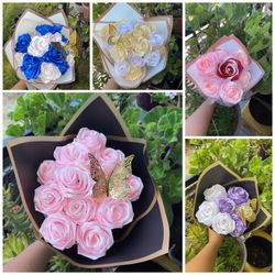 Ribbon Rose Bouquets / Ramos De Liston