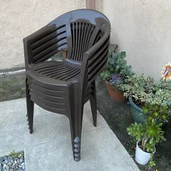 Plastic Stackable Chairs - Set Of 5