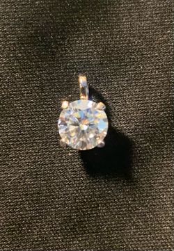 GRA CERTIFIED Moissanite with sterling silver charm