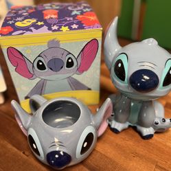 Stitch, Piggy Bank, And Coffee Mug Bundle/slippers
