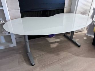 IKEA kidney glass desk