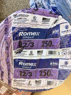 250 ft. 12/3 Purple Solid Romex SLiPWire Copper NM-B Wire