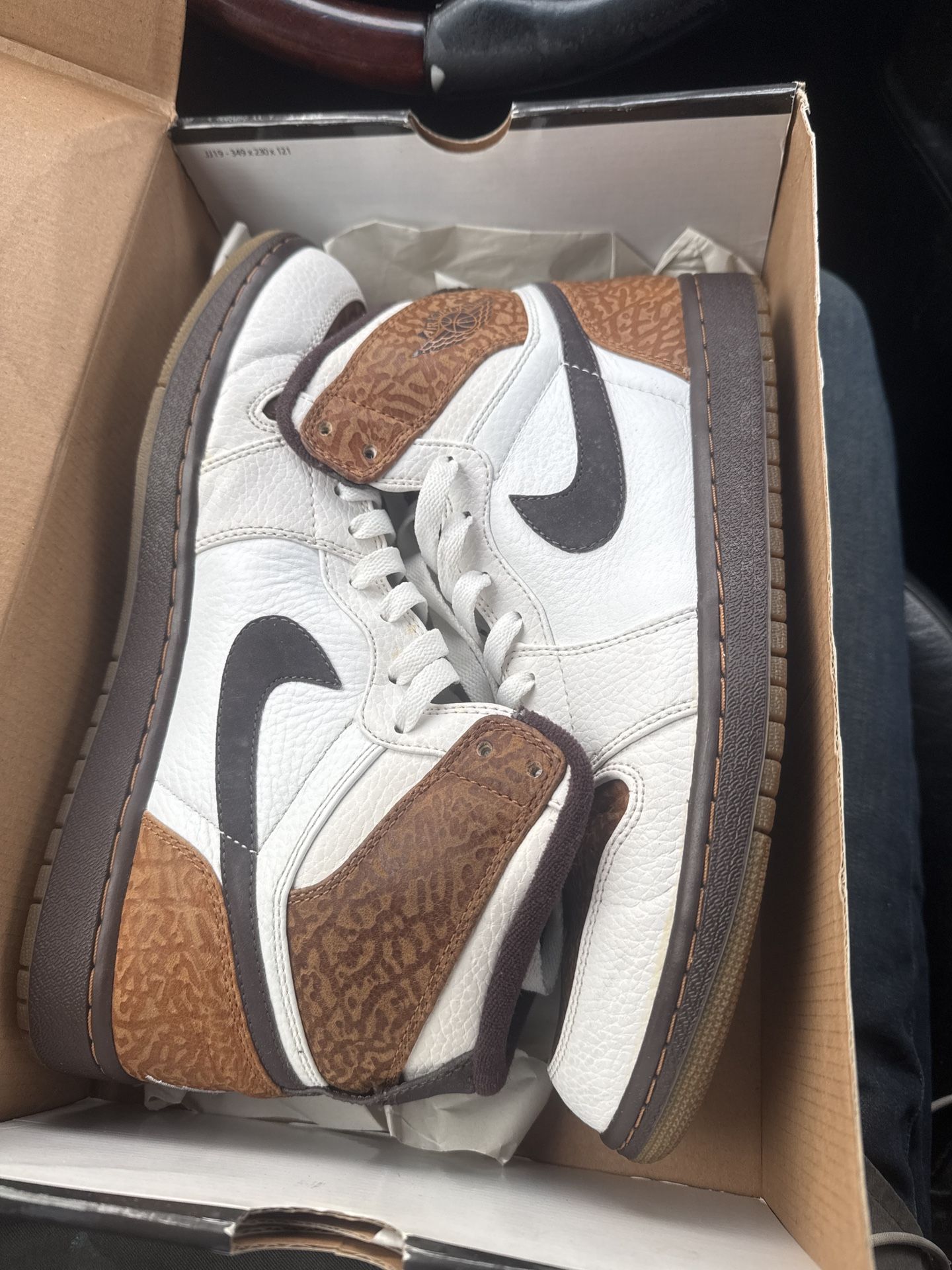 Air Jordan 1 High Strap ‘Ginger’ (342132‑121) White/Madeira-Ginger, Size 10.5