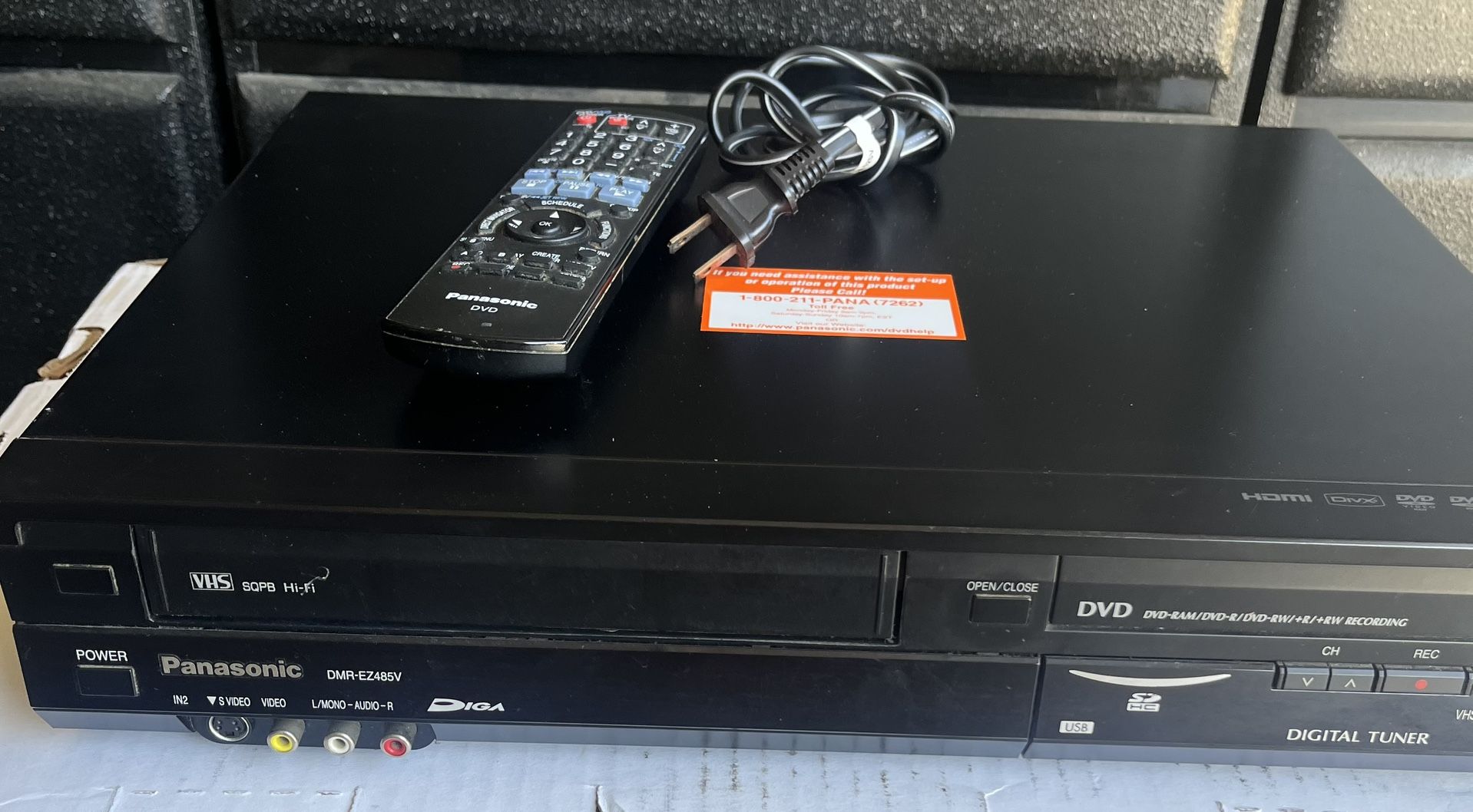 Panasonic DMR-EZ485V DVD VCR Combo Recorder HDMI with Remote
