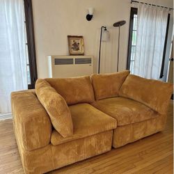 Corduroy Couch Mustard Color- Clean 