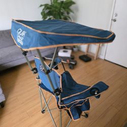Set of 4 Quik Chair "Max Shade" Folding Chairs w/ Canopy - Blue