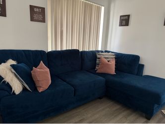 Modern Navy Blue Sectional Sofa - Great Condition
