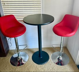 Bar height table with 2 chairs
