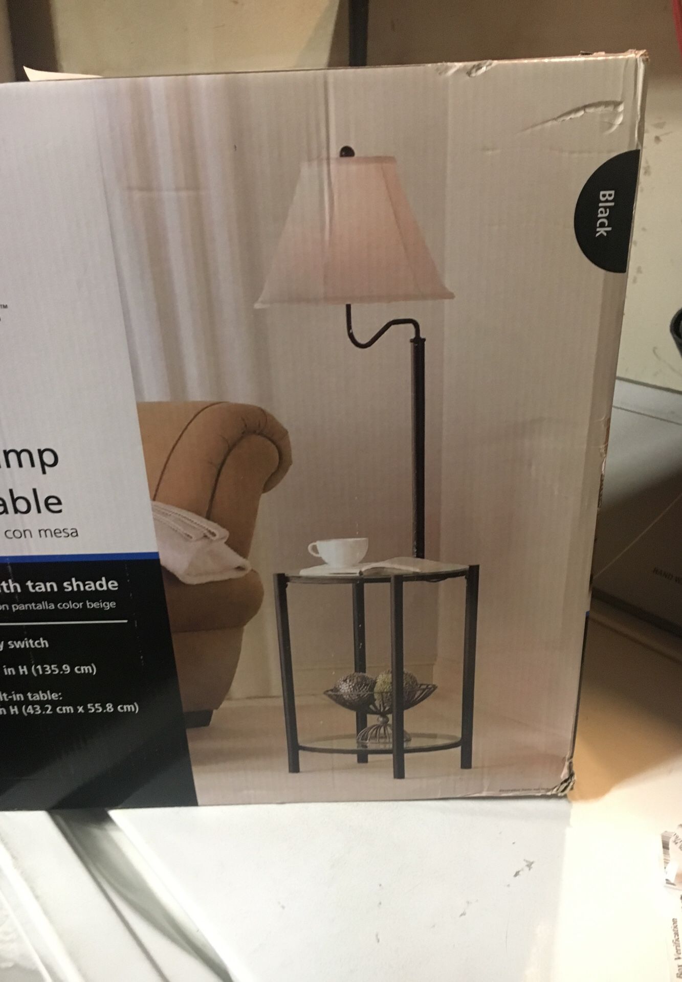 Floor lamp with table