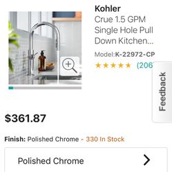 Kohler Pull Down Kitchen Faucet Polished Chrome 