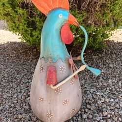Metal Rooster Yard Decor