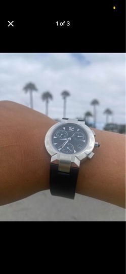CONCORD SOLID STEEL DIAMOND LA SCALA 38MM MEN'S CHRONOGRAPH RARE NAVY DIAL WATCH