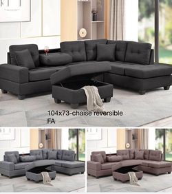 $485 Sectional Couch With Ottoman 