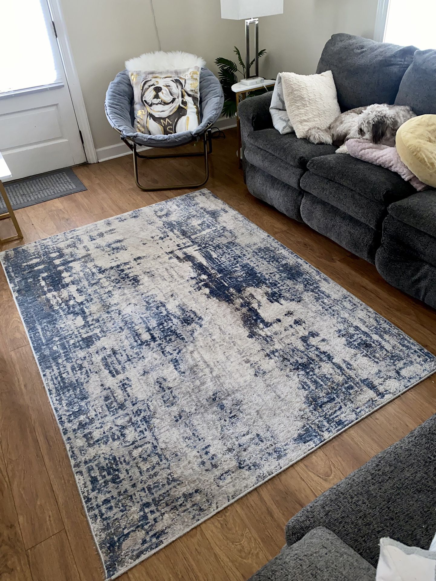 Multi Abstract Area Rug 5x7ft