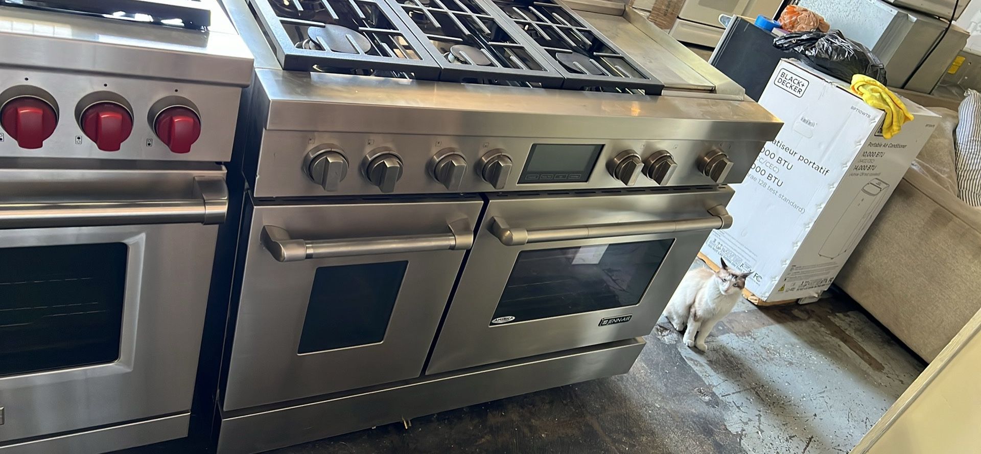 Jenn Air 48”Wide All Gas Range Stove In Stainless Steel With Griddle